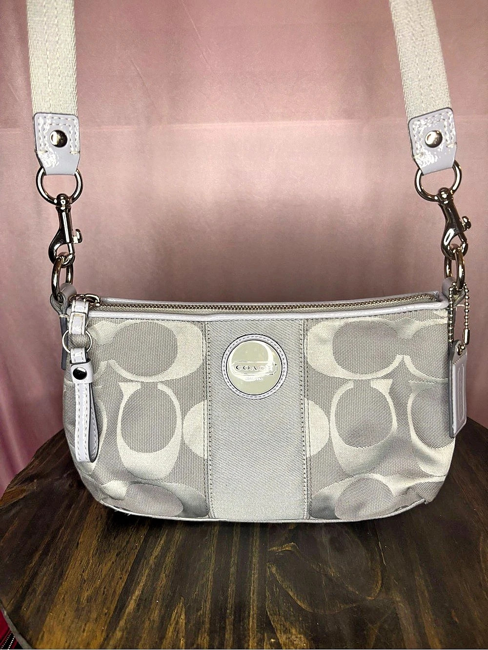 Coach Ergo Shoulder Bag Shoulder Bag Gray & White